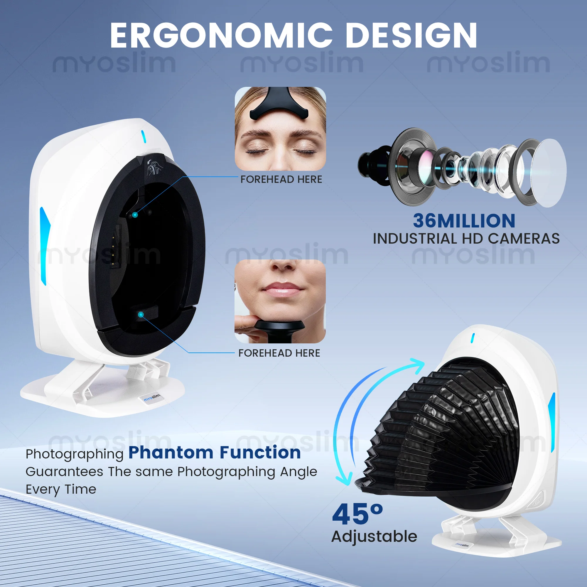 Фото Q1 Pro AISA 3D AI-анализатор состояния кожи лица, сканер-тестер, цифровое зеркало для диагностики кожи, аппарат для анализа кожи лица №3