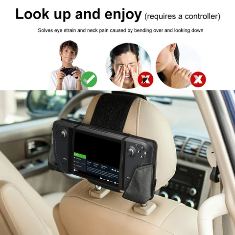 Крепление для Steam Deck на подголовник автомобиля, легкий ремень для крепления консоли, износостойкий нейлоновый держатель для подголовника, игровые аксессуары