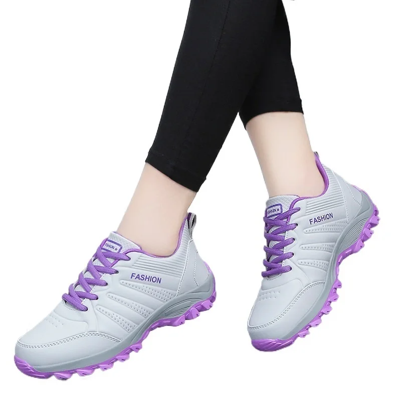 

2021 Flat Women's Shoes Spring Summer Leather Sports Shoes Women Hundreds Of Outdoor Running Shoes Ladies Casual Shoes Light