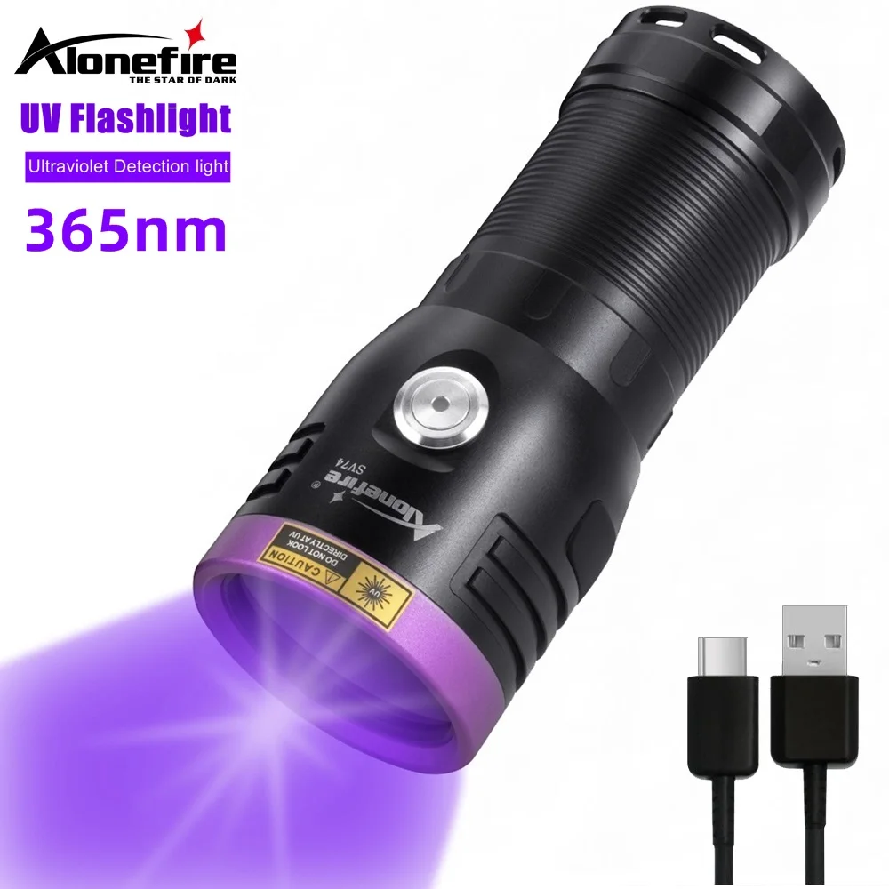 Alonefire SV74 80W UV Flashlight 365nm Ultraviolet Detector for curing UV Glue Pet Urine Stains bed bug Scorpions  Marker Checke