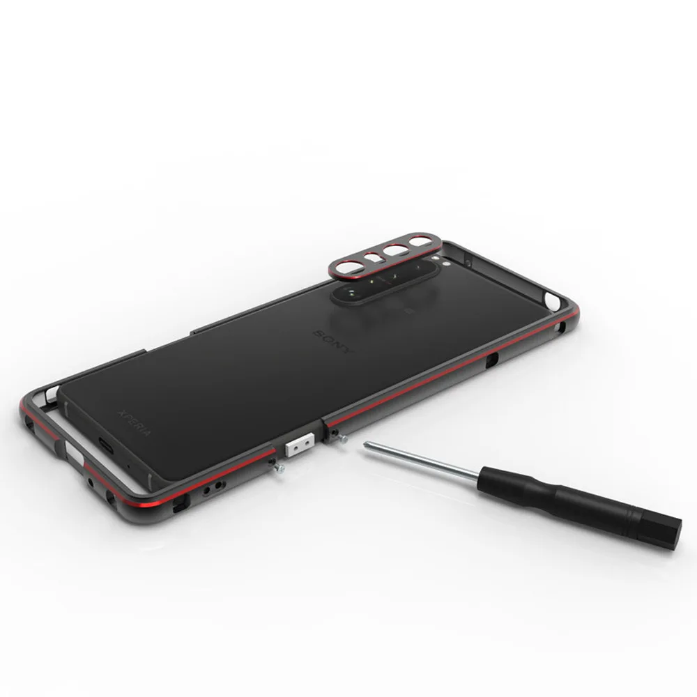 

Case For Sony Xperia 1 5 10 III Bumper Metal Shockproof Aluminium Frame Camera Protective Cover