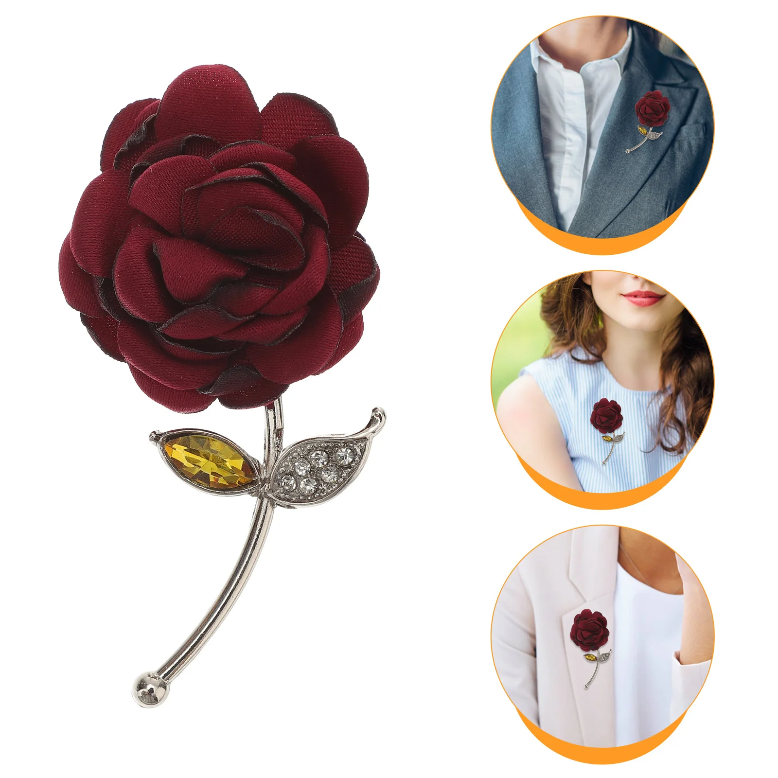 

Rose Brooch Pin Rhinestone Flower Brooch Brooches Jewelry Floral Pin