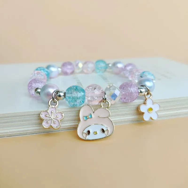 

Милый Sanrioed плюшевый браслет My Melody Cinnamoroll мультяшный подарок для мужчин и женщин шармы дружбы эластичная веревка ювелирные изделия игрушка