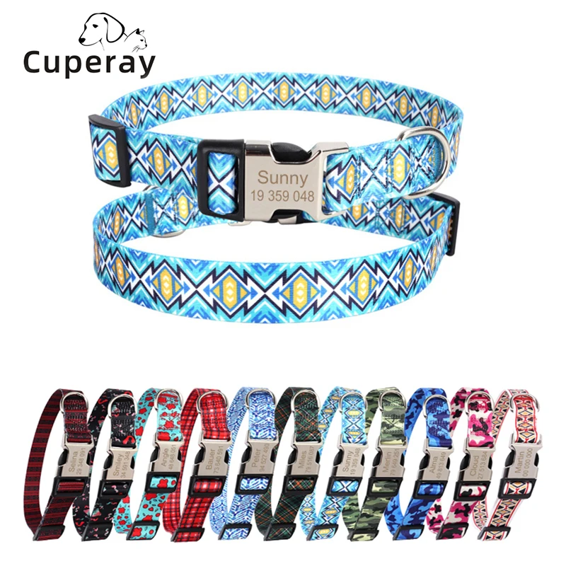 

Custom Dog Collar Personalized Soft Comfortable Adjustable Collars for Small Medium Large Dogs Outdoor Training Walking Running