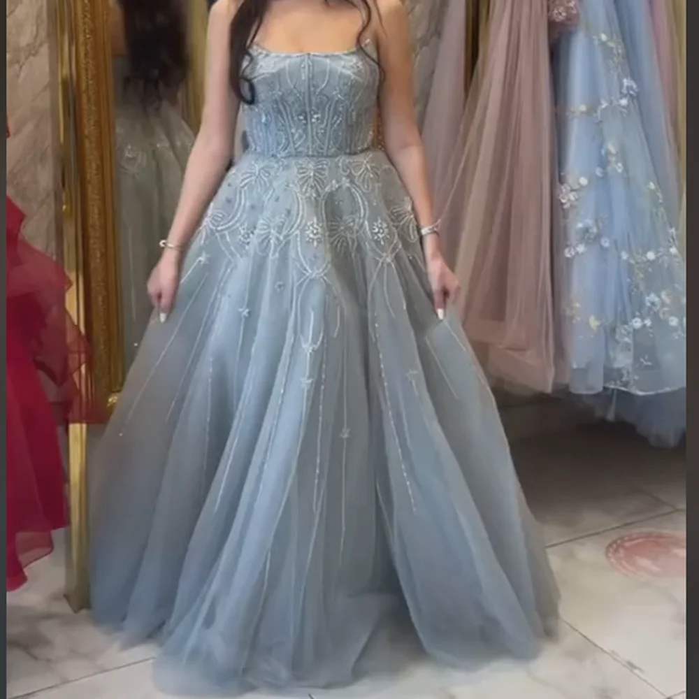 

A-line Sexy Exquisite Strapless Embroidery Sleeveless Zipper Up Floor Length Women Formal Evening Dress Prom Gown New 2023
