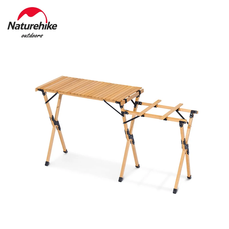 

Naturehike Folding Table Outdoor Portable Camping Picnic BBQ Tool Solid Wood Table Combination Cooking Table Picnic BBQ Give Bag