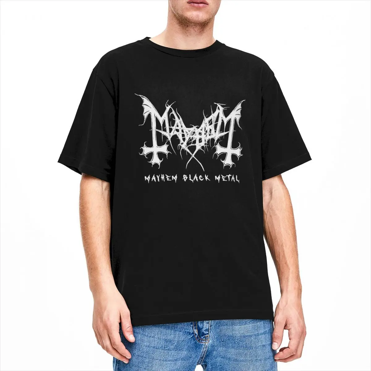 

Mayhem Black Metal Band Merch Shirt Men Women Casual Pure Cotton T Shirt O Neck Short Sleeve Printed Cloth