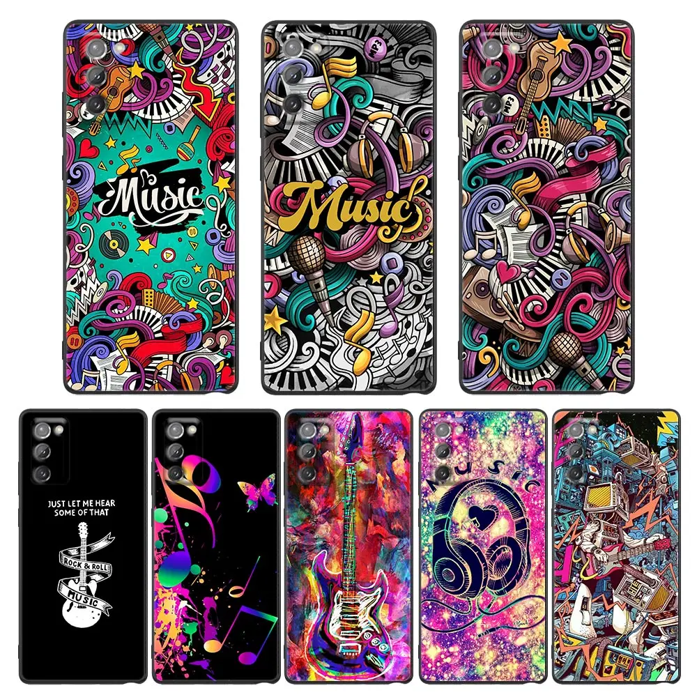 

Music Musical Case For Samsung M62 M52 M51 M32 M31 M22 M01 Funda For Galaxy F62 F52 F41 F22 Cases Cover Instruments Rock Guitar