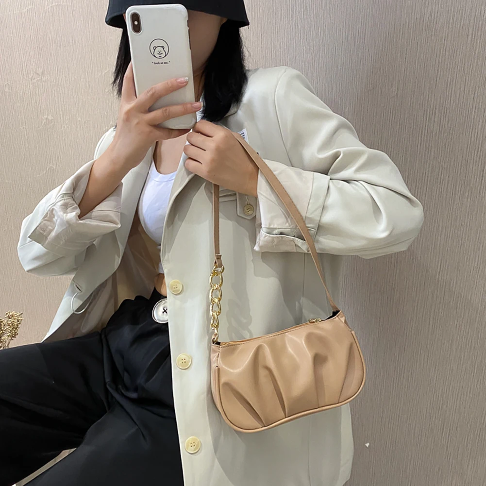 

Small PU Leather Crossbody Bags Female Simple Totes Soft Casual Shoulder Fluffy Lady Shoulder Handbags for Women 2020 Trend