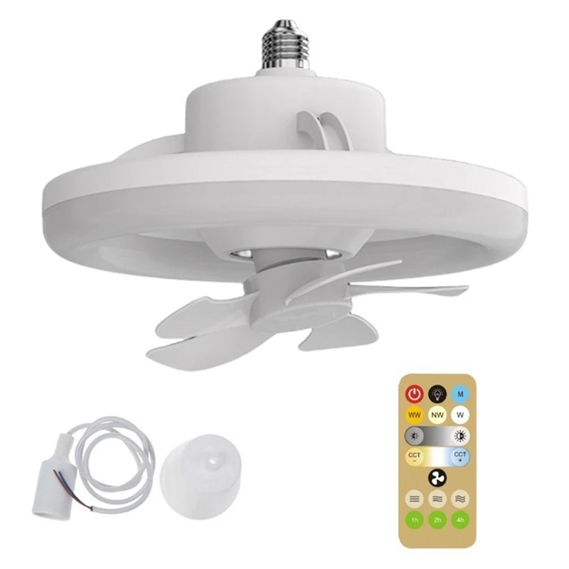 

AT14 48W Ceiling Fan With Lighting Lamp E27 Base With Remote Control For Bedroom Living Home Silent