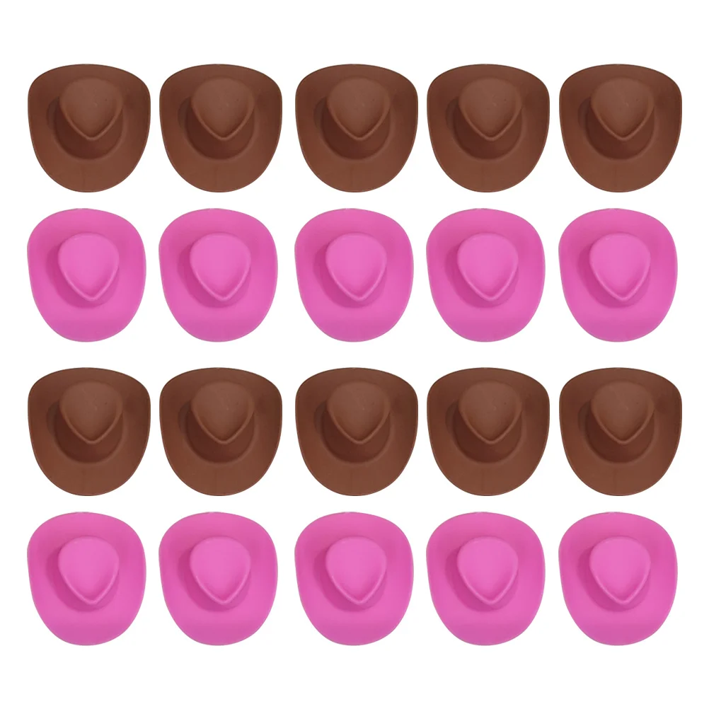 

20pcs Plastic Mini Hat Miniature Cowboy Hat Hat Dress Up Accessories