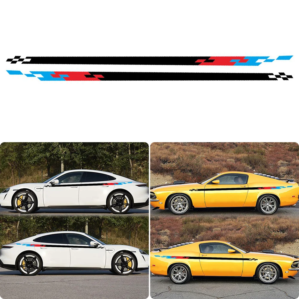 

280x7cm Car Decals Body Decoration Sticker Door Panel PVC Vinyl Graphic Stickers Car Styling 3 Color Decal For Car SUV Camper RV