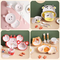 kids cups set natural bamboo fiber baby cup toddler water suit cartoon animal cute creative children cup daily use cups