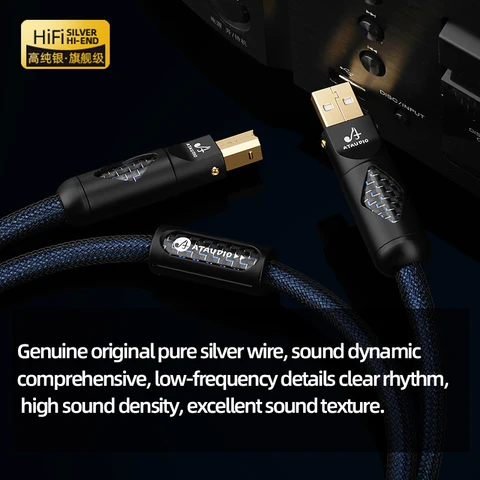 ATAUDIO HiFi USB 2.0 аудио кабель из чистого серебра