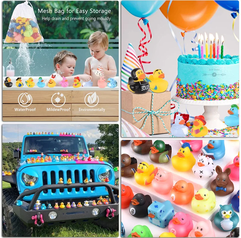 2022 New Kids Bath Toy Rubber Duck Indoor Bathroom Tub & Outdoor Beach Pool Water Park Toy Kawaii Color Duck Baby Fun Toy Gift