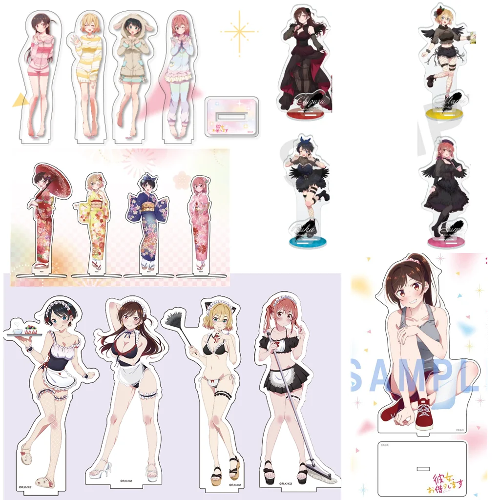 

Anime Rent A Girlfriend Action Figure Doll Girl Friend Ruka Nanami Mami Chizuru Acrylic Stand Model Plate Cosplay Toy for Gift
