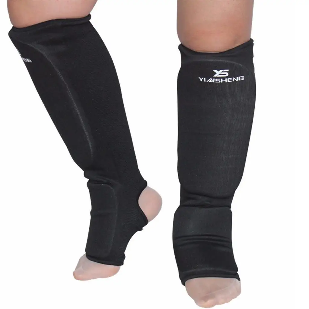 

Taekwondo Karate MMA Shin Instep Protector Leg Foot Guard Cloth Pad L White