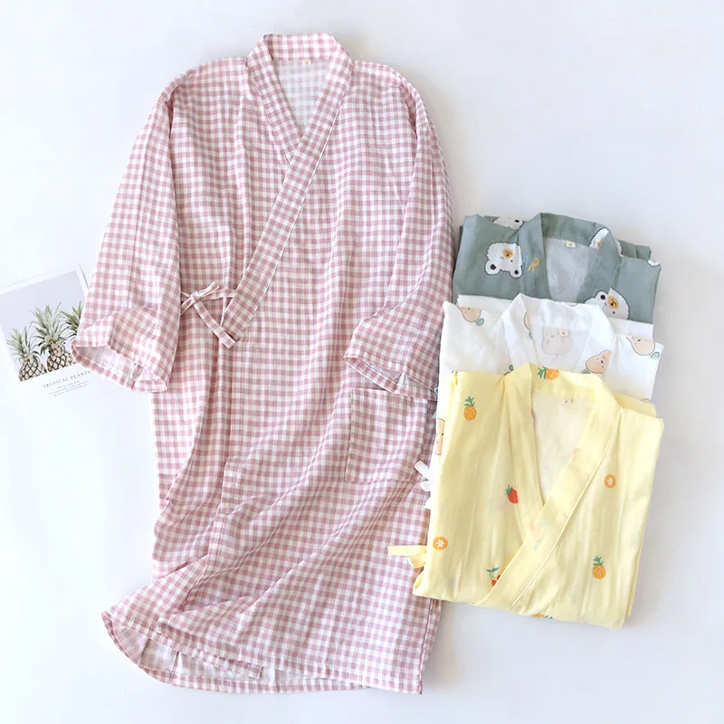 日本の着物,ガーゼの衣装,女性用,パジャマ,ミッドレングスの家庭用ガウン,新しいコレクション100%