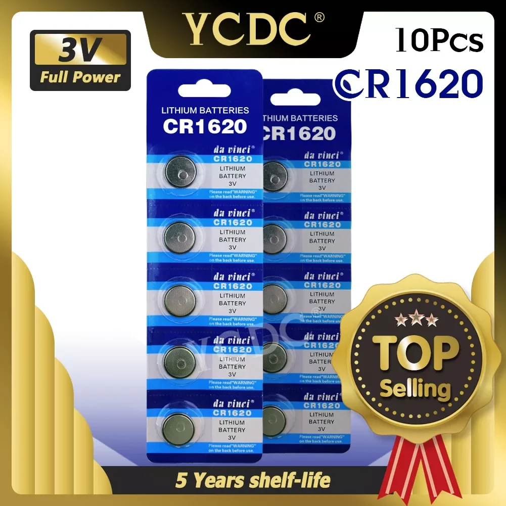 

10Pcs CR1620 CR 1620 3v Lithium button Cell Battery 1620 ECR1620 DL1620 For Remote control car remote Scales battery