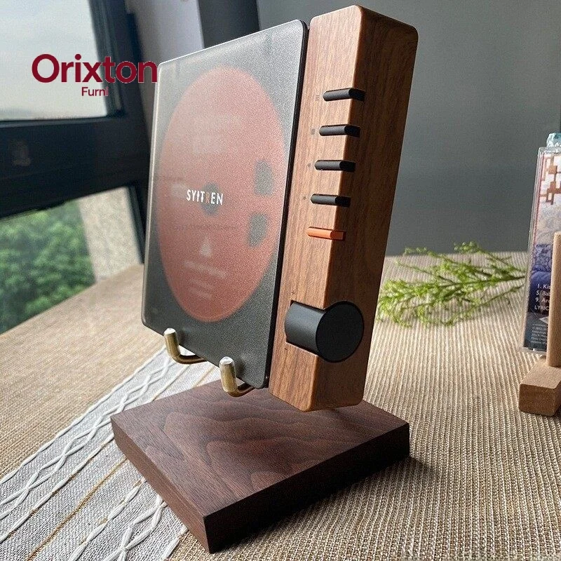 Фото Подставка для проигрывателя из черного ореха, стеллаж для хранения альбомов, полка для организации и демонстрации дисков, держатель для виниловых пластинок, домашнее хранение №1