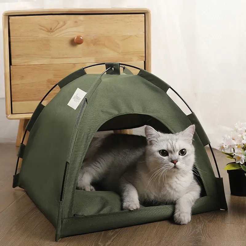 

Pet Dog Bed Camping Cat Tent Teepee with Cushion for Kennel Indoor Cat Nest Cat Bed for Small Kitten Puppy Cave House Pet Sofa