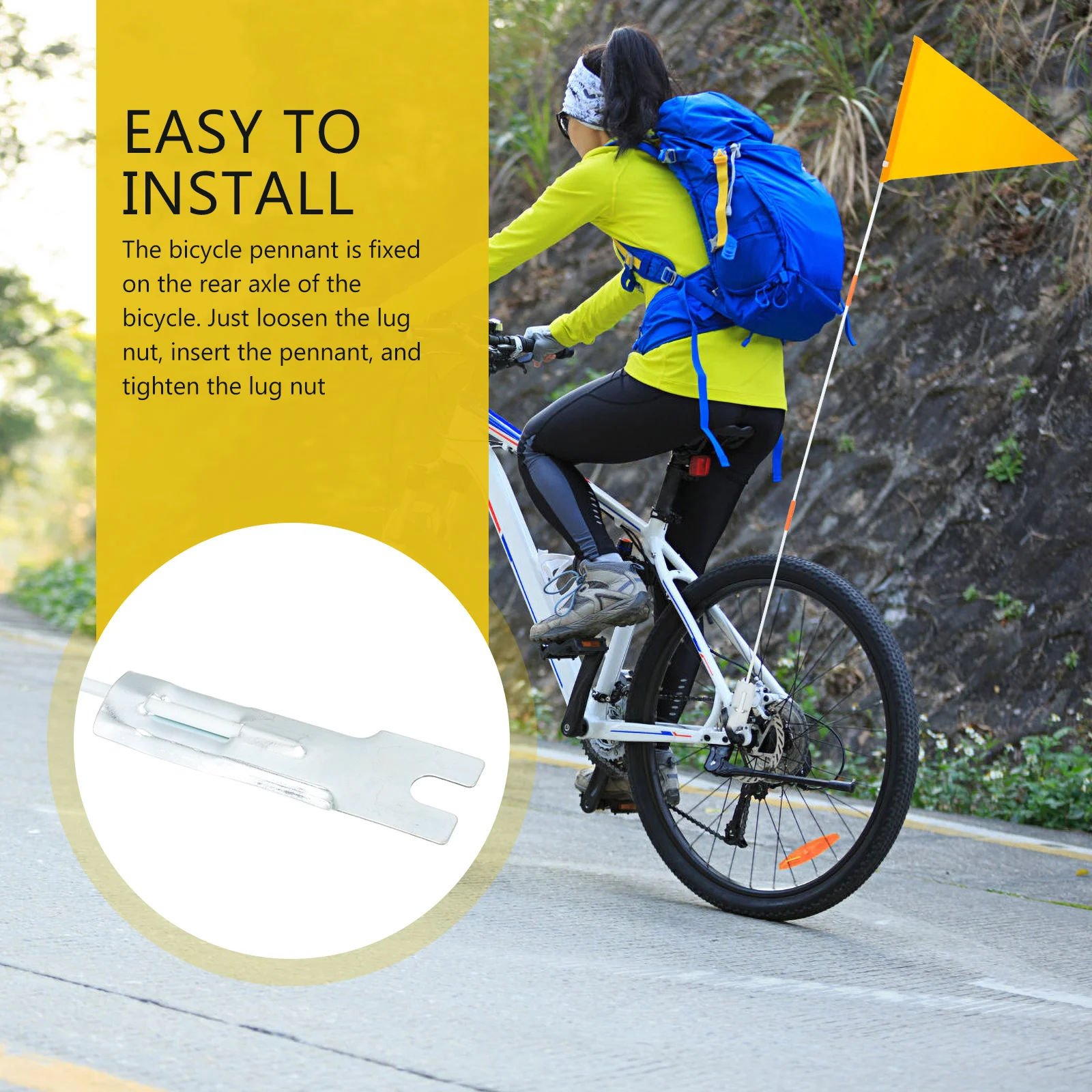 

Flag Bike Safety Cycling Resistantprofessional Pole Wearcycle Visibility Portable Accessory Trailer Reflective Handlebar High