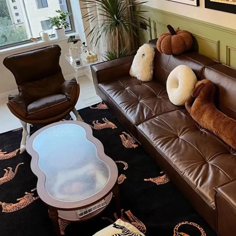 Современные кожаные диваны для гостиной в скандинавском стиле минималистичный