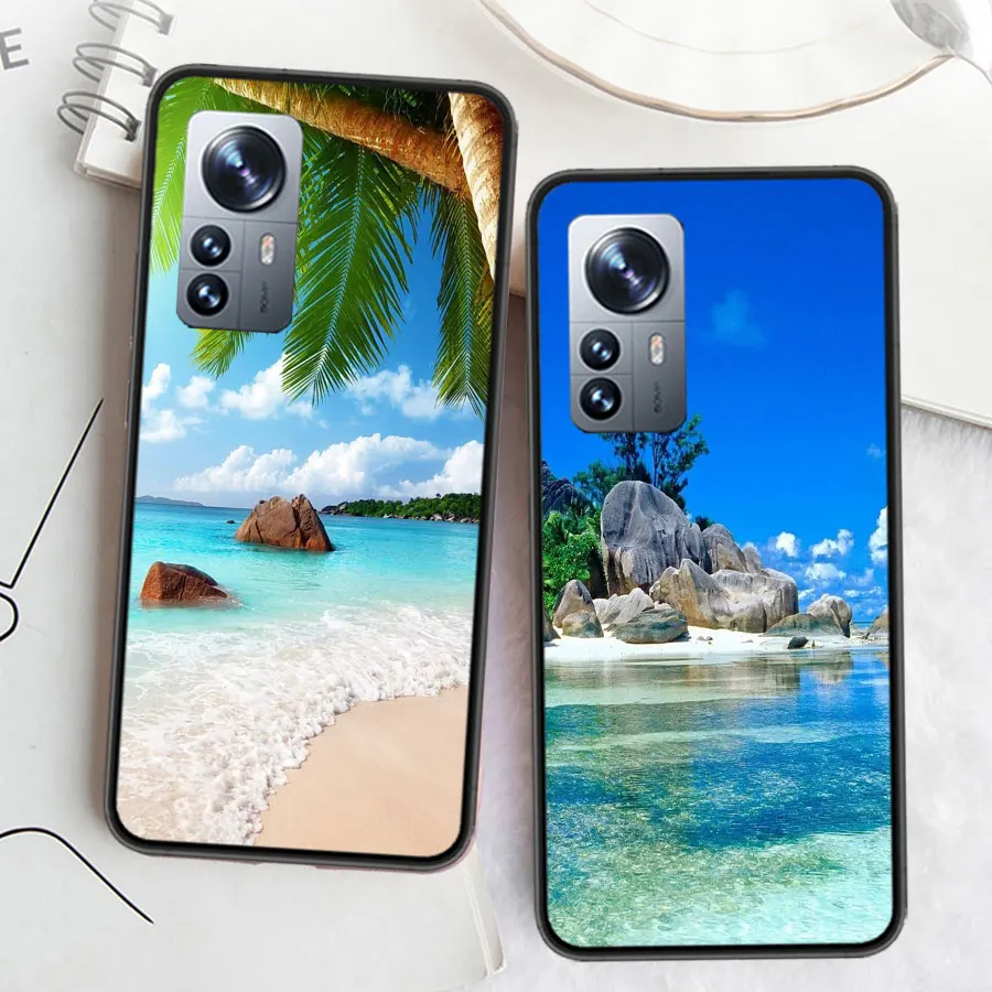 Чехол для телефона с изображением морских тропических пальм и пляжа Xiaomi Poco X6 X5 X4 X3