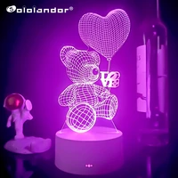 acrylic creative 3d stereo graph night light novelty toy bear model desk lamp white base valentines day gifts bedroom adornment