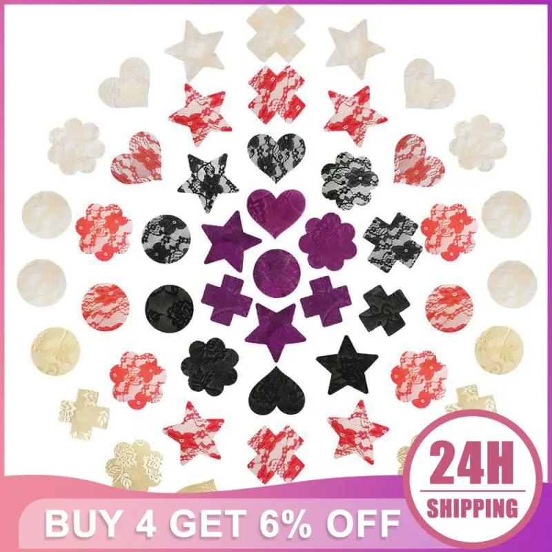 

5 пар, одноразовые полупрозрачные кружевные вставки для груди