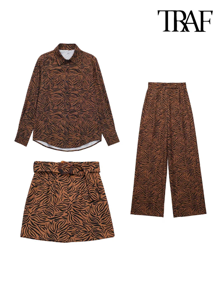 

3 шт./комплект, Женская юбка трапециевидной формы с принтом животных