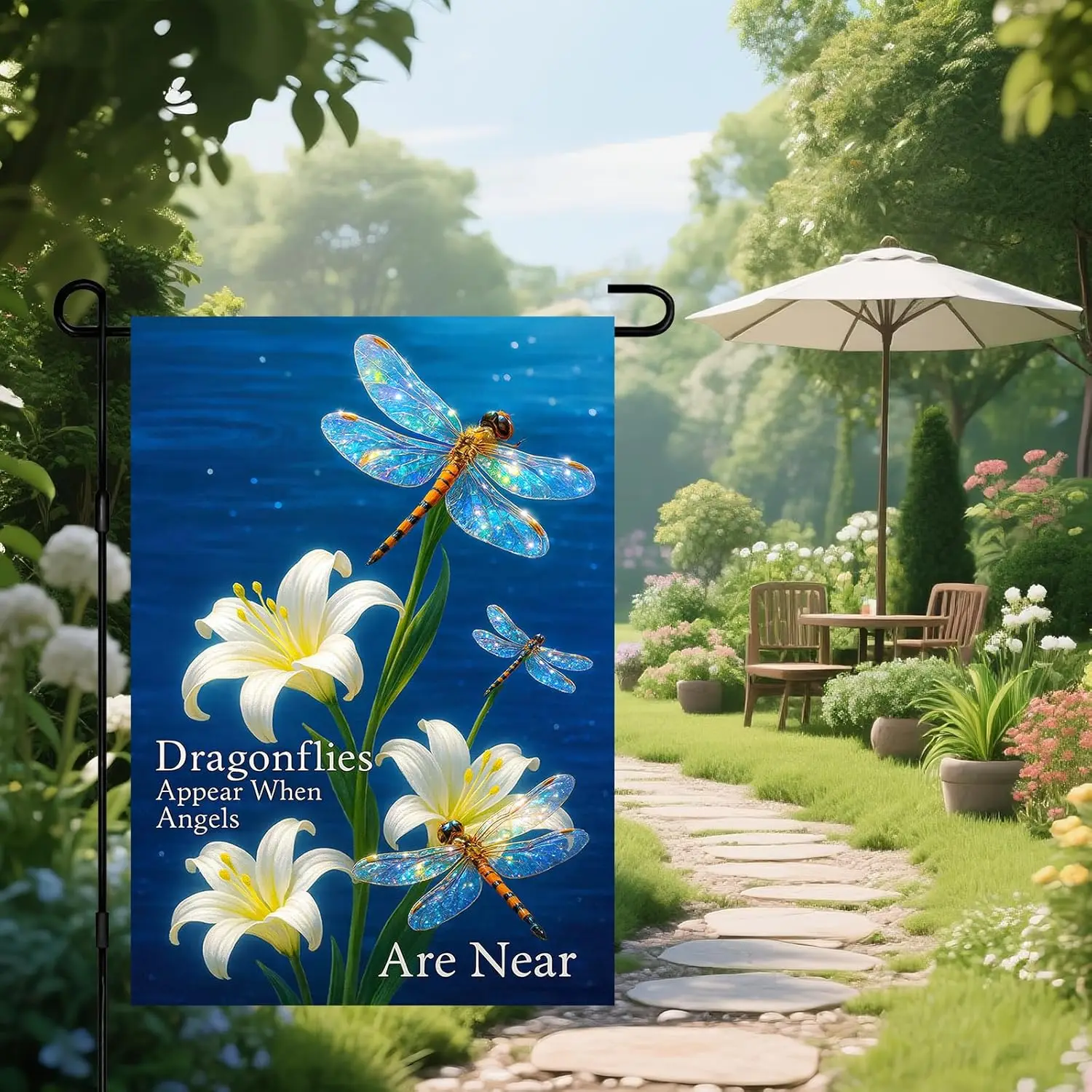 Флаг IVN Spring Garden 12x18 дюймов с изображением стрекозы, двусторонний, для улицы, двора, веранды, газона, патио, весеннего декора AAI MZZ GGO (art.: 3920db6a72bc2) - 3920db6a72bc2