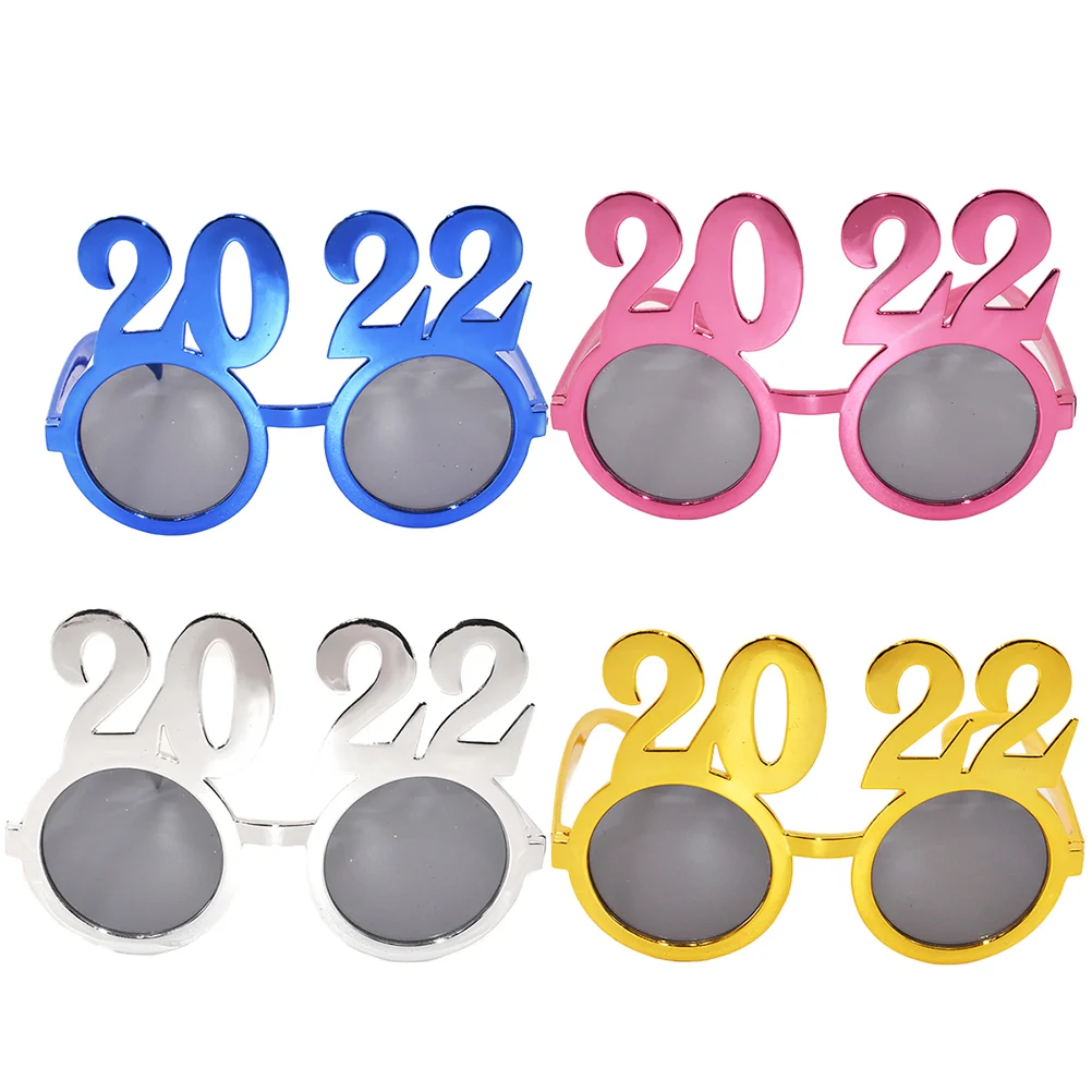 

4Pcs Lovely Glasses Holiday Photo Props Decorative Glasses (Mixed Color)