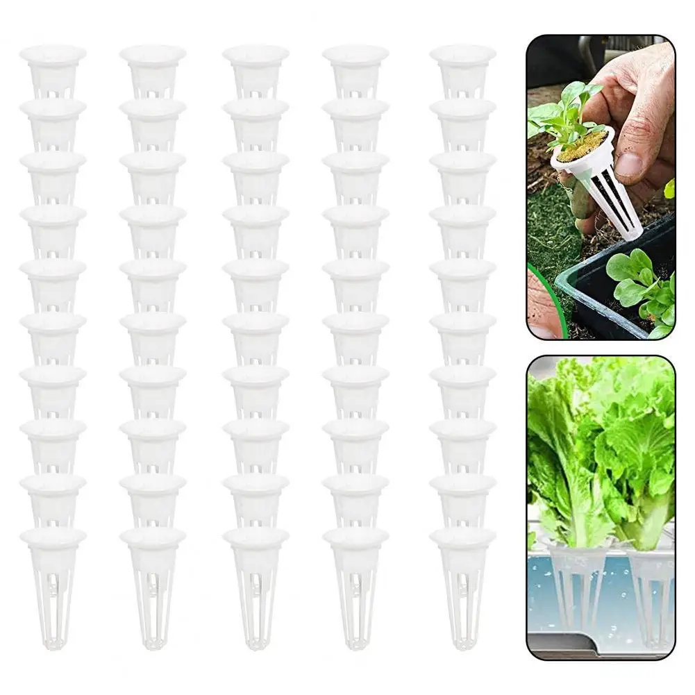 

Multifunctional Plant Growing Containers Multipurpose Lightweight Hydroponic Plant Baskets Vegetable Planting Cups 50Pcs