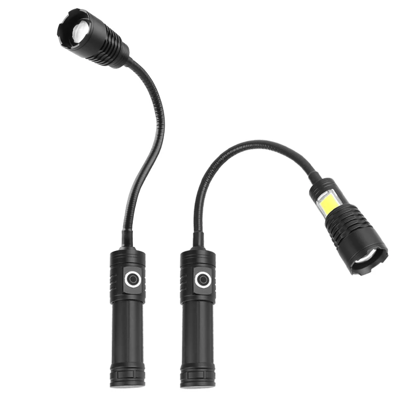 Мощный фонарик белый лазерный зум с магнитом COB-шлангом 360 hoewdesign изгиб