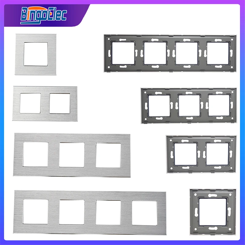 

Bingoelec Luxury Aluminum Alloy Panel Frame Black Hotel Panel Vertical and Horizon Frame 1 2 3 4 5 Frames Panel Only DIY Module