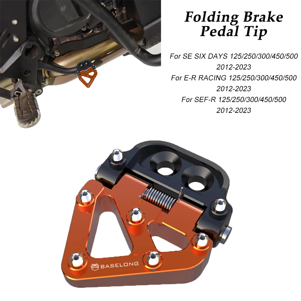

For SHERCO SE SIX DAYS 125 Folding Rear Brake Pedal Step Tip Plate SE-R RACING SEF-R125 250 300 450 500 2012-2020 2021 2022 2023