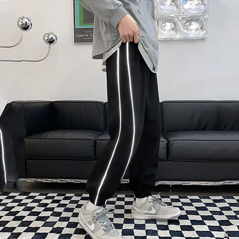 Casual Pants Men's Fashionable All-Matching Loose Tappered Sports Pants Hong Kong Style Fashionable Wide Loose Anti-Wrinkle Trou