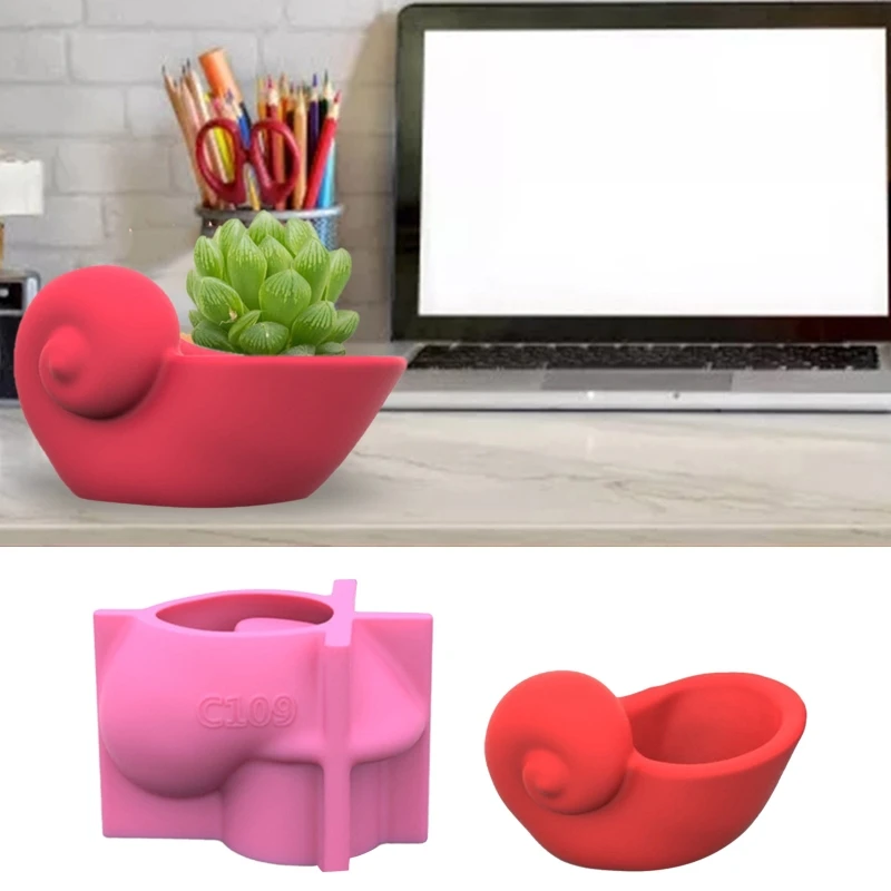 

Shell Pen Holder Gypsum Flower Pot Silicone Mold Epoxy Resin Casting Mold Succulent Vase Cement Mold Candle Holder Mold T8DE