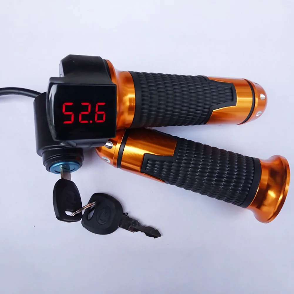 

Kit Lock Twist Durable Indicator Voltage Display Anti-slip Digital Motorcycle Key Handlebar Grip -acid/Lithium Battey