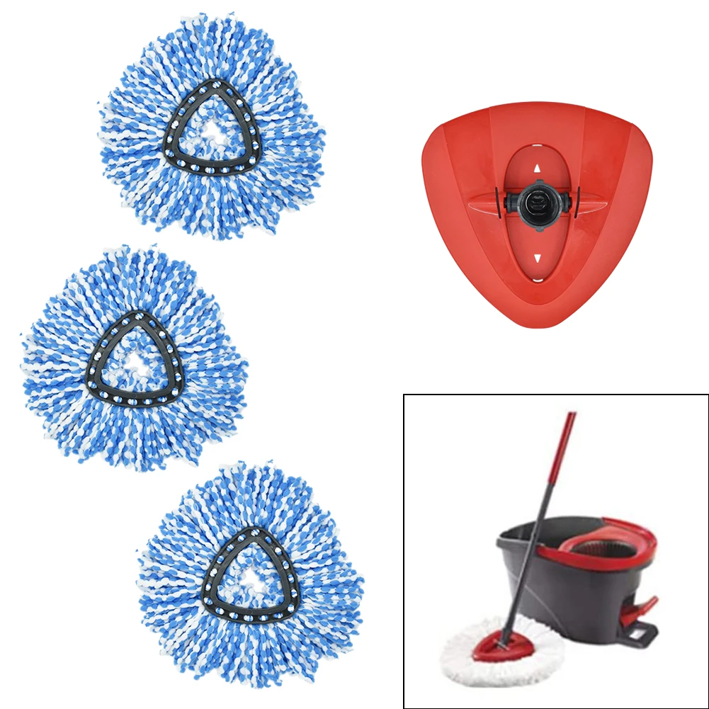 

3*mop Head+1*mop Base Mop Replace Head Spinning For EasyWring Mop Includes Spin Mop Base（NOT FIT FOR 2-TANK RINSE CLEAN SYSTEM）