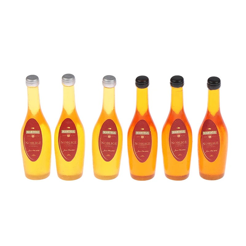 

5pcs 1:12 Dollhouse Miniture wine bottle Simulation Drinks Model Toys Accessories Mini Whiskey Bottles Juice Drinks Toys