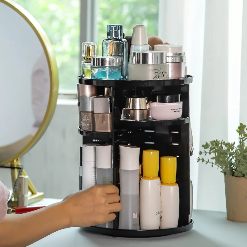 Transparent 360 Degree Rotating Makeup Storage Rack Cosmetic Fashion Crystal Shelf Display Stand Large Capacity Acryl | Дом и сад