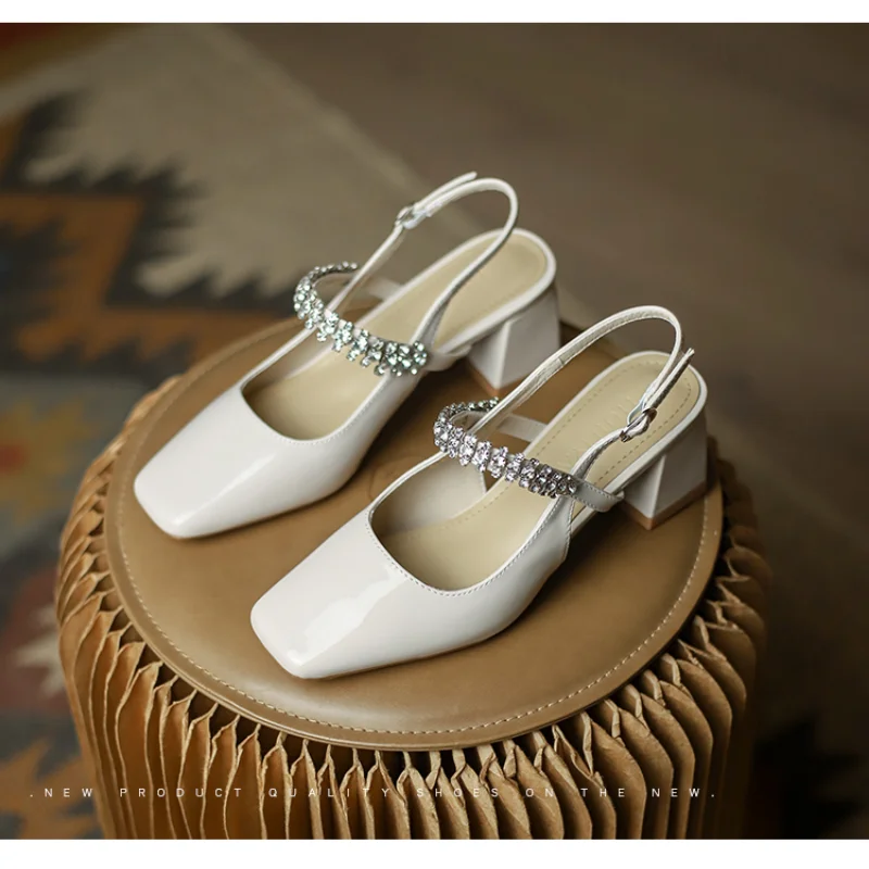 

Женские сандалии на толстом каблуке, универсальные босоножки с квадратным носком, лето 2023