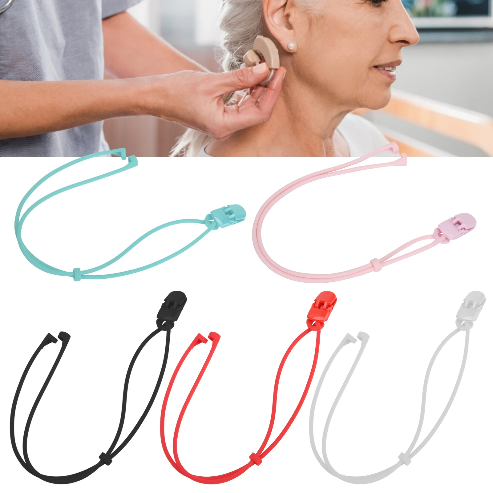 

Hearing Aid Anti‑Loss Lanyard Amplifier Behind The Ear Aids Accessory Protector Silicone Holder Children & Adult Ear Care Tools