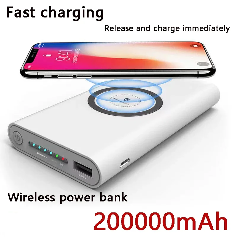 

Qi 200000mAh Wireless Power Bank Two-way Fast Charging Powerbank Portable Charger Type-c External Battery for IPhone