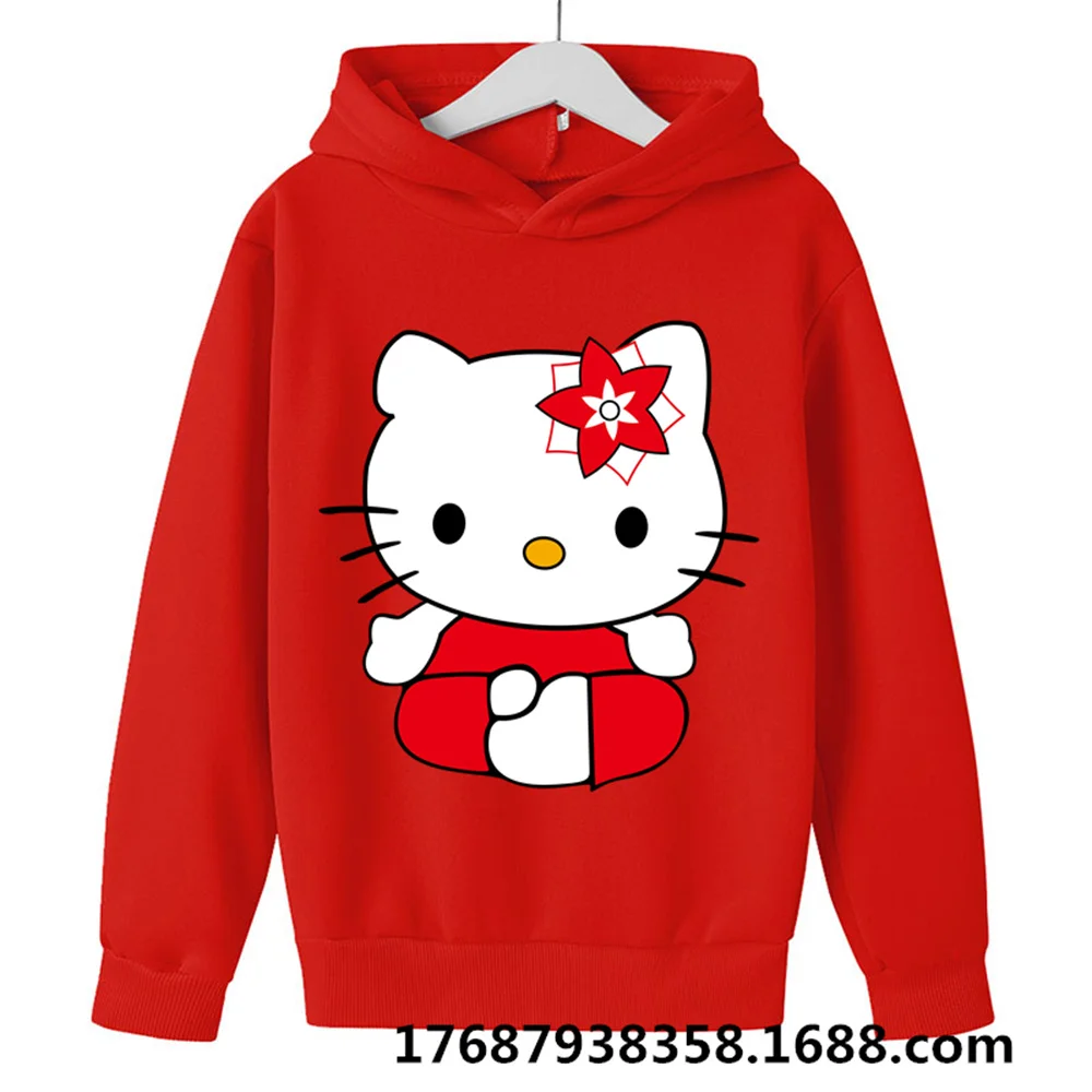 Купи Girls Hello Kitty Hoodie Baby Clothing Kids Fashion Autumn Boys MINISO Clothes sanrio Children Hoodies Toddler Sweatshirts за 288 рублей в магазине AliExpress