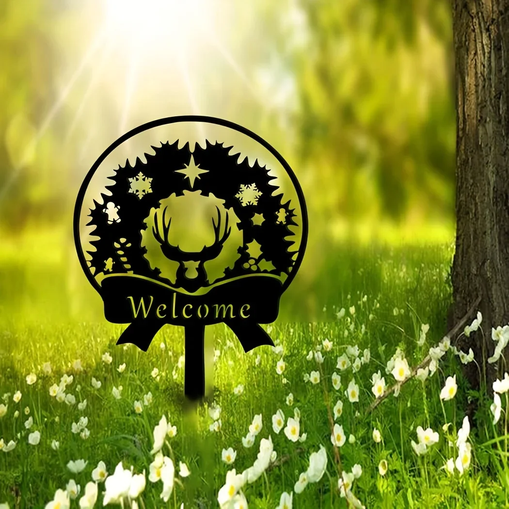 CIFbuy 1 шт. искусственная металлическая вывеска Рождественский двор декоративная