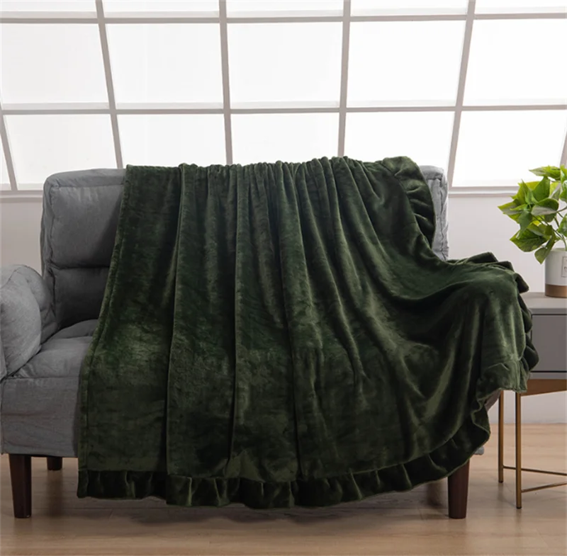 

Plain Color Flannel Velvet Soft Breathable Single Person Office Dormitory Noon Nap Blanket Household Present Blanket
