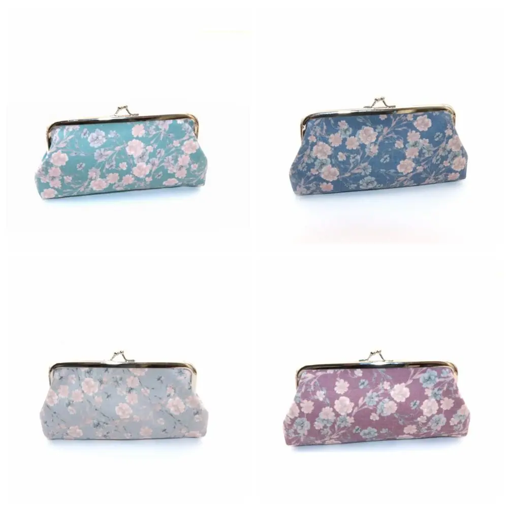 Длинный кошелек с замком поцелуя и принтом корейский стиль ретро-кошелек цветком